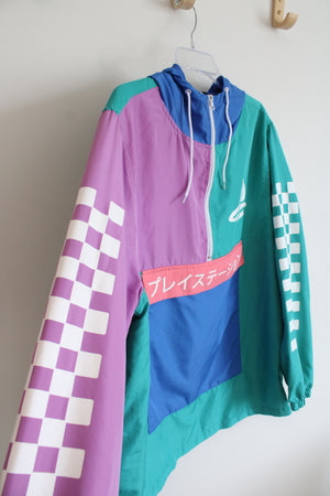 Playstation Bioworld Color Block Quarter Zip Windbreaker Jacket | L