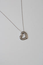 10K White Gold Heart Pendant Necklace