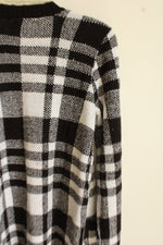 NEW Maurices Black & White Plaid Long Cardigan | S