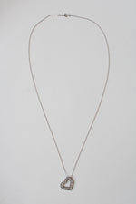 10K White Gold Heart Pendant Necklace