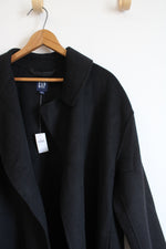 NEW Gap Black Wool Blend Coat | L