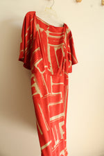 NEW Banana Republic Brick Red & Tan Satin Dress | 18