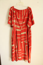 NEW Banana Republic Brick Red & Tan Satin Dress | 18