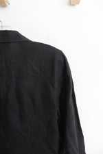 Talbots Black Button Down Linen Top | 6