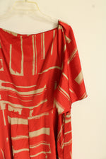 NEW Banana Republic Brick Red & Tan Satin Dress | 18