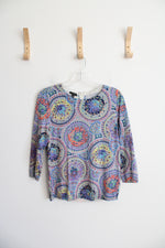 Talbots Multi-Colored Patterned Top | M Petite