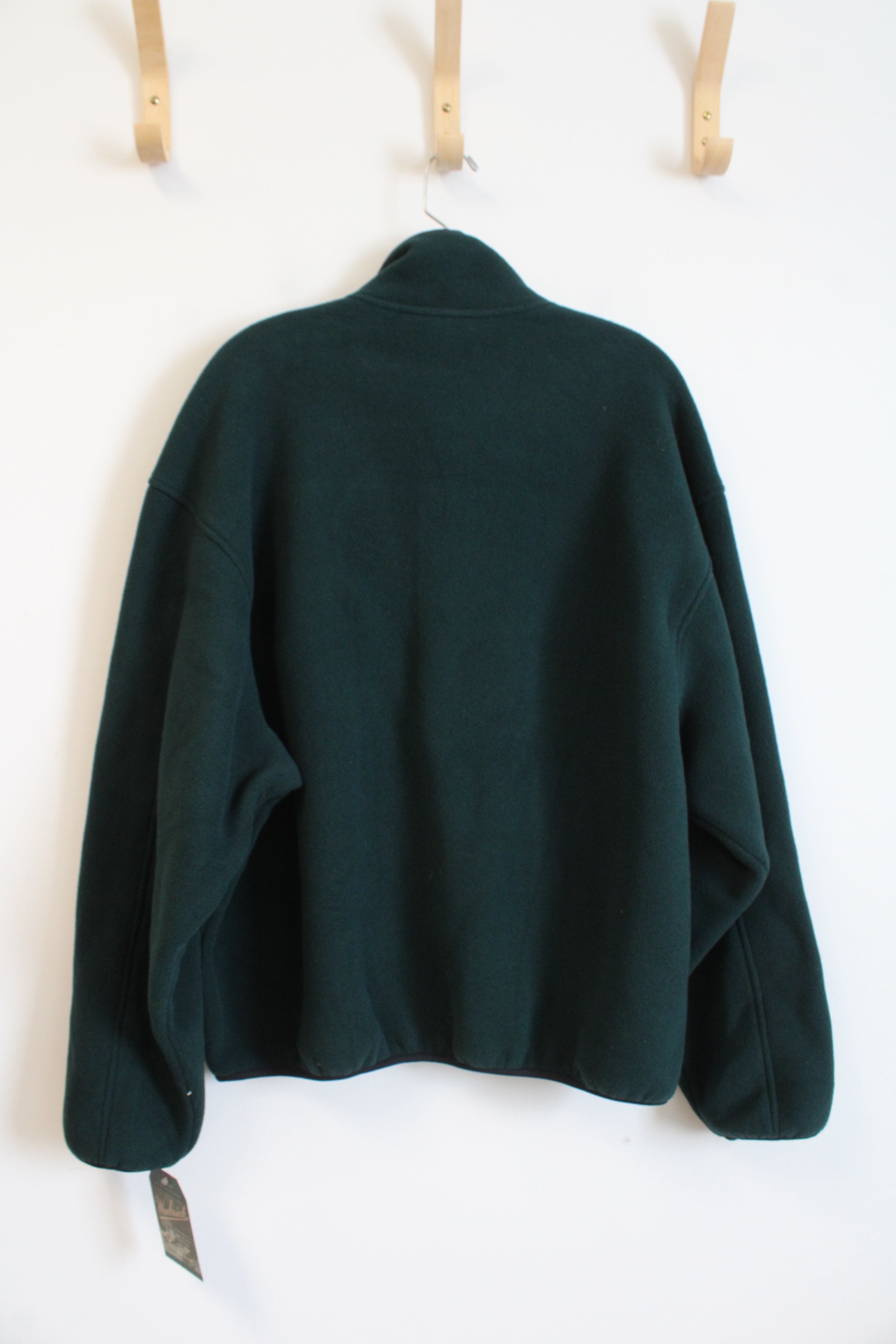 NEW Woolrich Emerald Green Fleece 1/4 Buttoned Sweatshirt | XL
