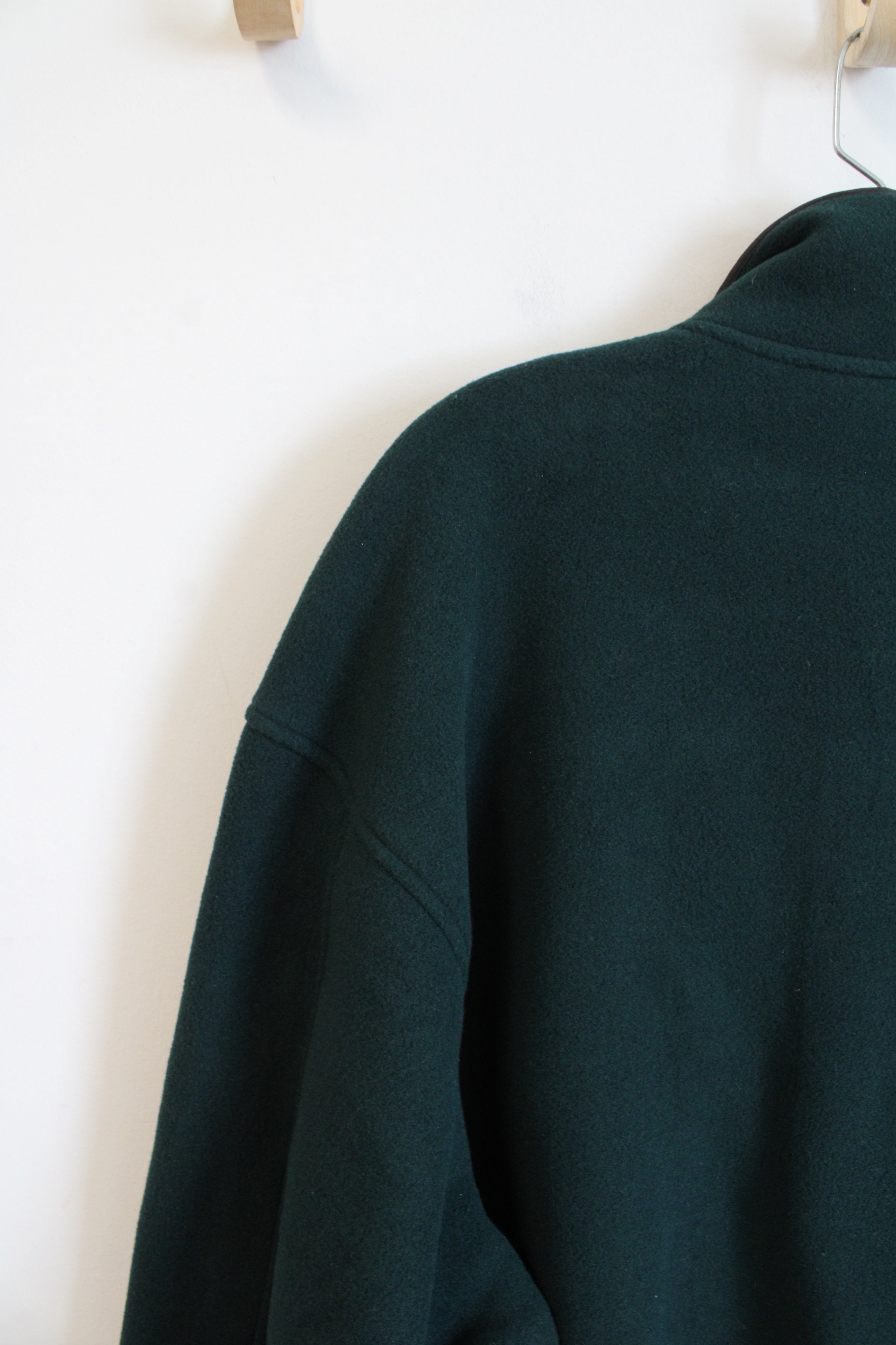 NEW Woolrich Emerald Green Fleece 1/4 Buttoned Sweatshirt | XL