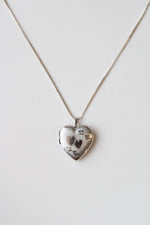 Heart Etched Sterling Silver Necklace