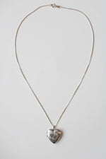 Heart Etched Sterling Silver Necklace