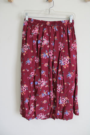Max Maroon Floral Skirt | 15/16 Years