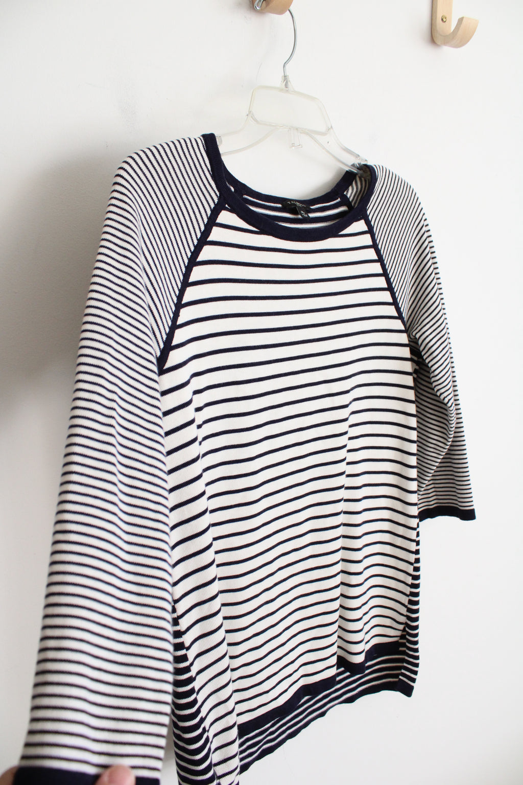 Talbots Navy & White Striped Sweater | M Petite