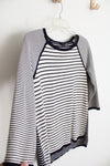 Talbots Navy & White Striped Sweater | M Petite