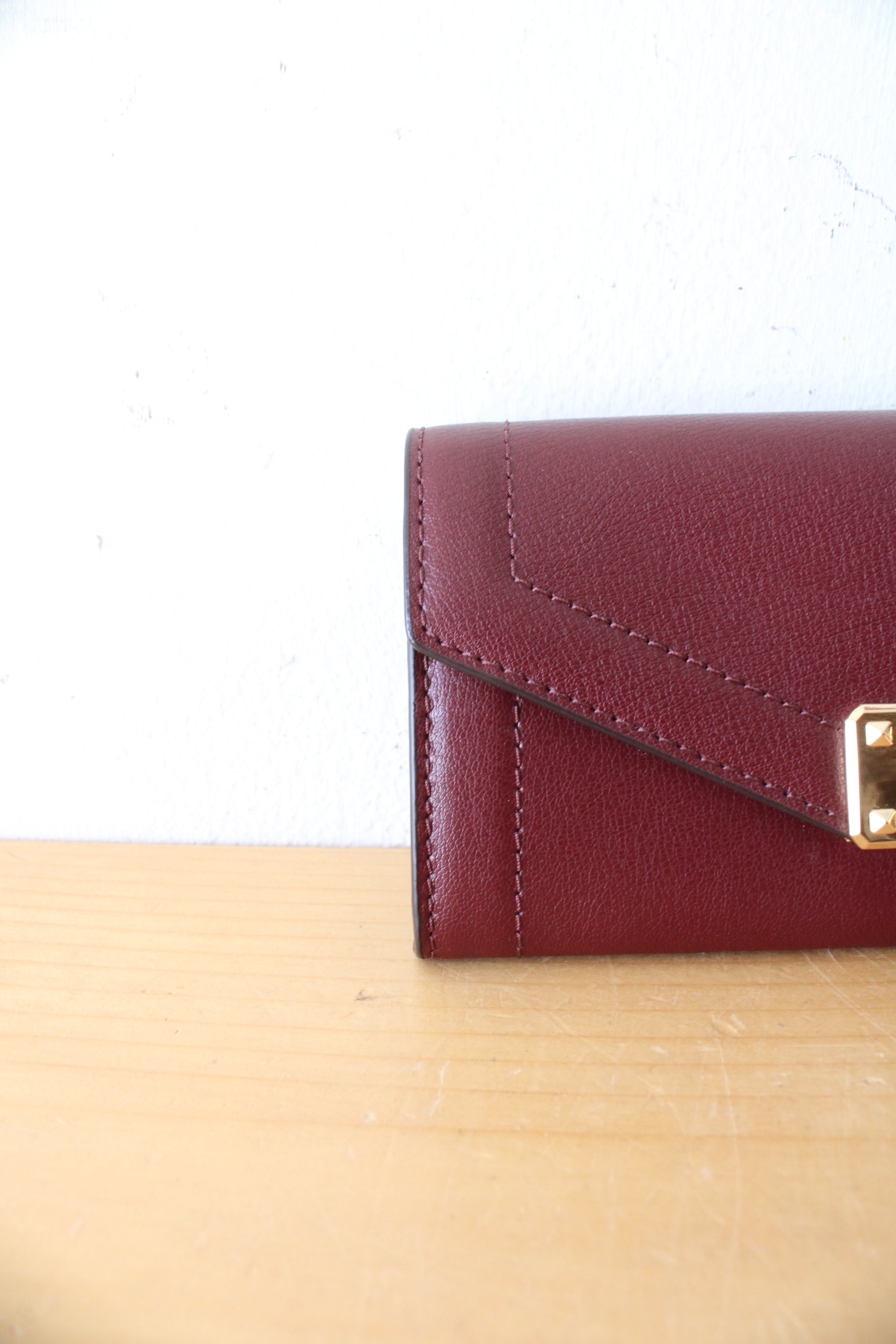 Michael Kors Kinsley Carryall Maroon Leather Wallet