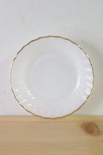 Anchor Hocking Fire King Milk Glass Gold Swirl Bowl | 7.5"