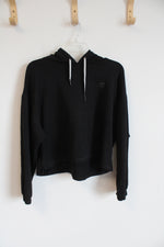 Champion Black Soft Touch Ribbed Mix Hoodie | L