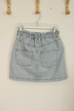NEW Topshop Light wash Denim Skirt with Rouching | 12