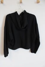 Champion Black Soft Touch Ribbed Mix Hoodie | L