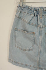 NEW Topshop Light wash Denim Skirt with Rouching | 12