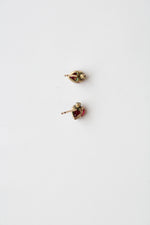 Ruby Heart Yellow Gold 14K Gold Fill Stud Earrings