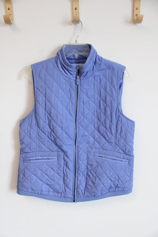 Talbots Blue Full Zip Quilted Vest | M