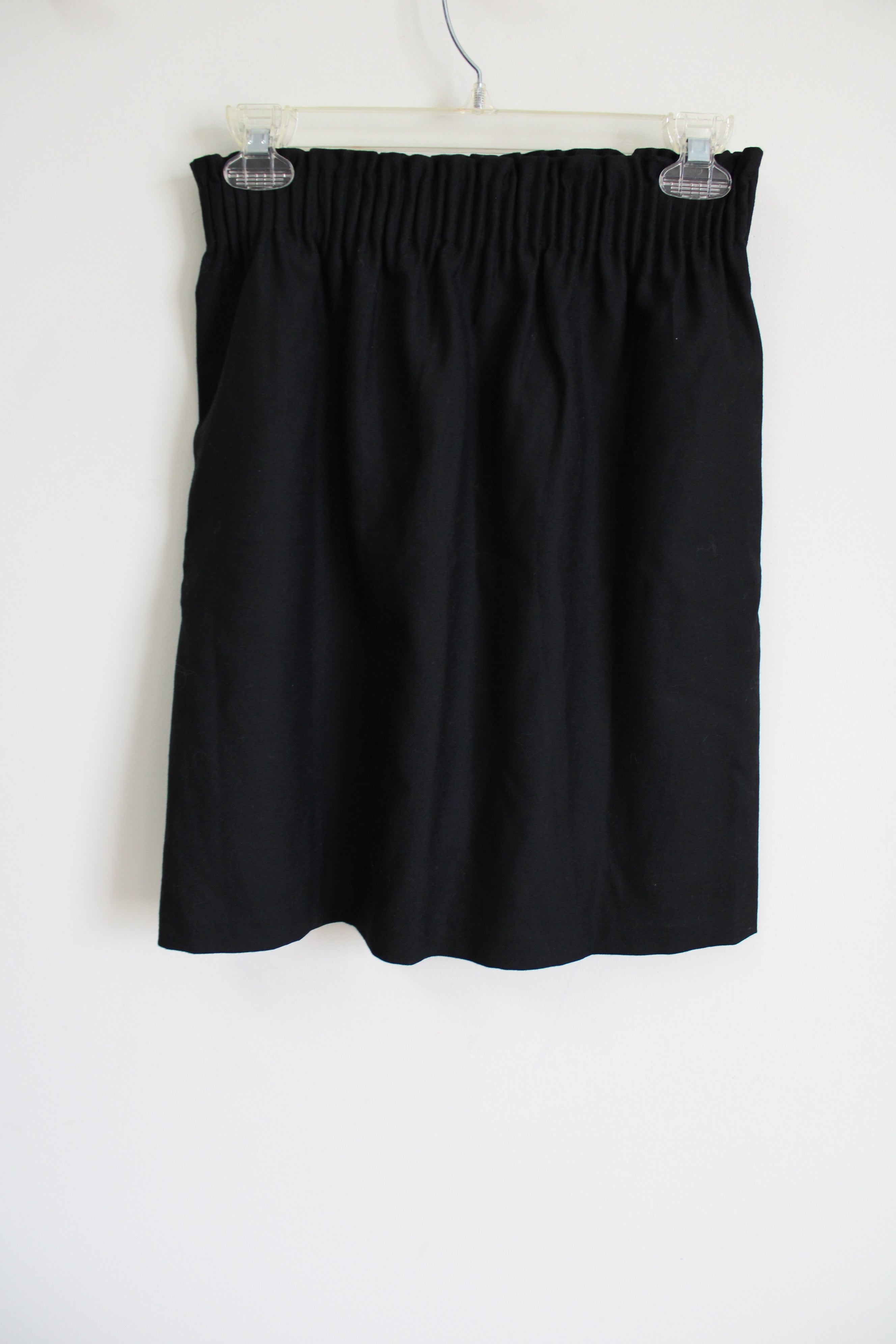 NEW J.Crew Black Cinch Waist Wool Blend Skirt | 0