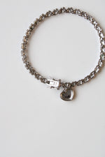 Sterling Silver Heart Charm Tennis Bracelet