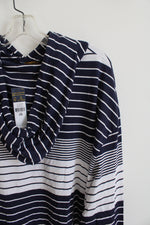 NEW Polo Ralph Lauren Navy & White Hooded Long Sleeved Shirt | 2X