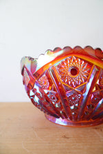 Indiana Glass Sunset Red Heirloom Carnival Glass Bowl