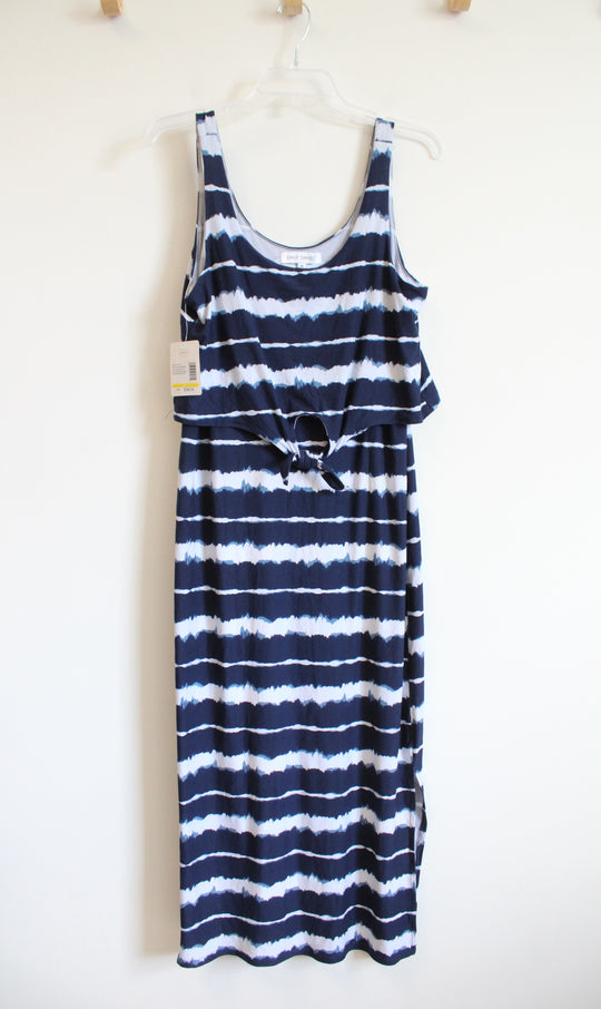 NEW Emily Daniels Blue & White Striped Maxi Dress | M