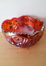 Indiana Glass Sunset Red Heirloom Carnival Glass Bowl