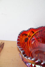 Indiana Glass Sunset Red Heirloom Carnival Glass Bowl