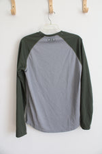 Under Armour Loose Gray & Olive Green Long Sleeved Shirt | S