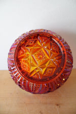 Indiana Glass Sunset Red Heirloom Carnival Glass Bowl
