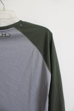 Under Armour Loose Gray & Olive Green Long Sleeved Shirt | S