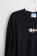 Champion Black Logo Long Sleeved Shirt | XL
