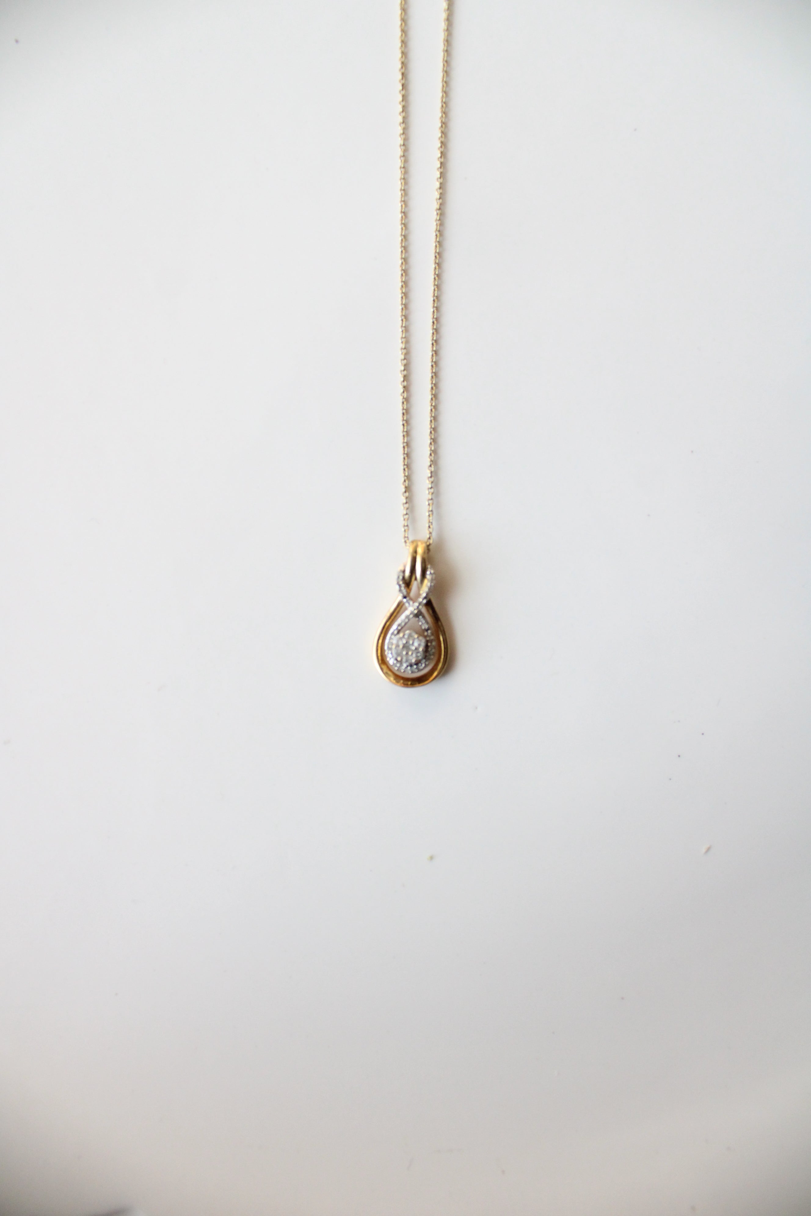 Two-Toned Gold Infinity Pendant Necklace