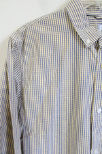 JCP Yellow Blue Plaid Button Down Shirt | L