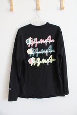 Champion Black Logo Long Sleeved Shirt | XL