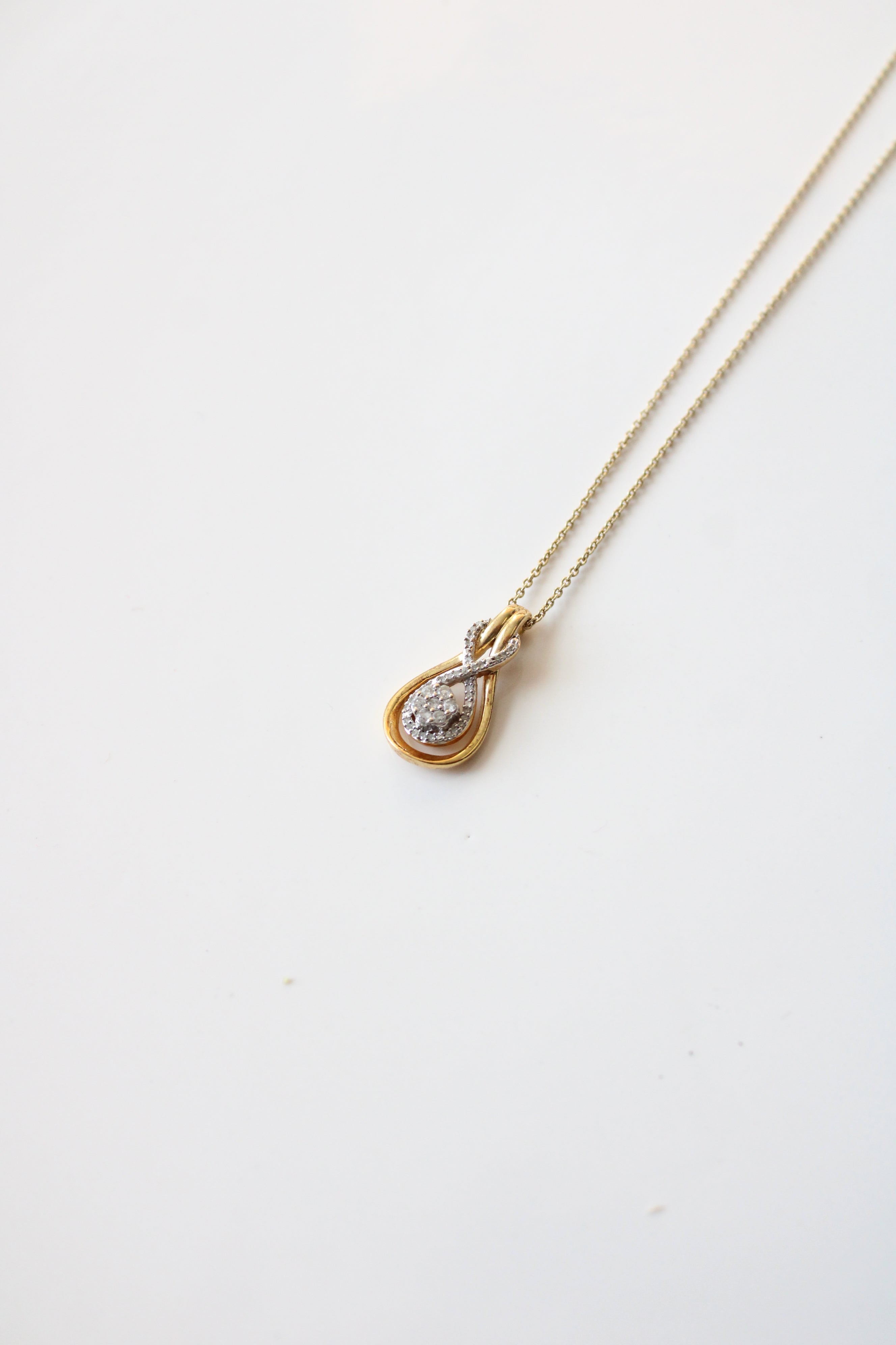 Two-Toned Gold Infinity Pendant Necklace
