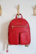 Michael Kors Red Medium Zip Backpack