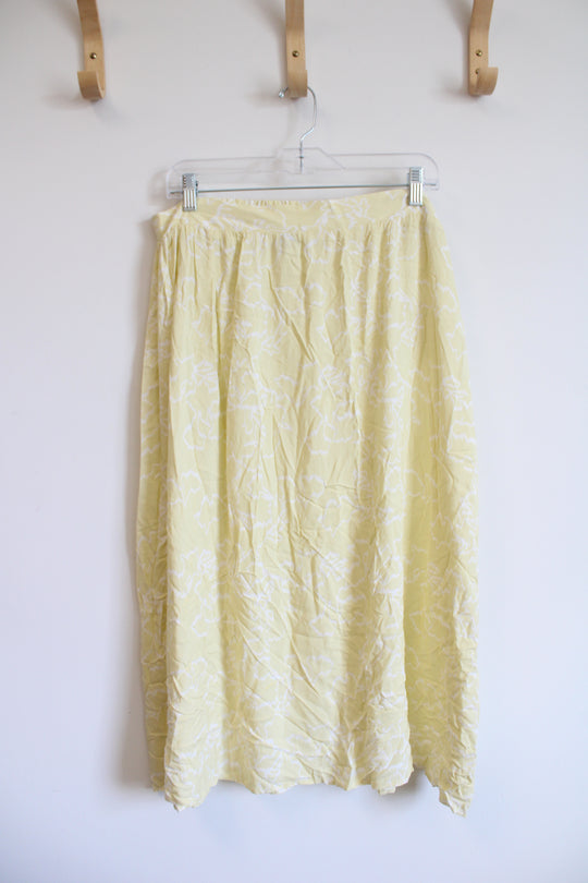 NEW Nine West Yellow & White Floral Midi Skirt | XL