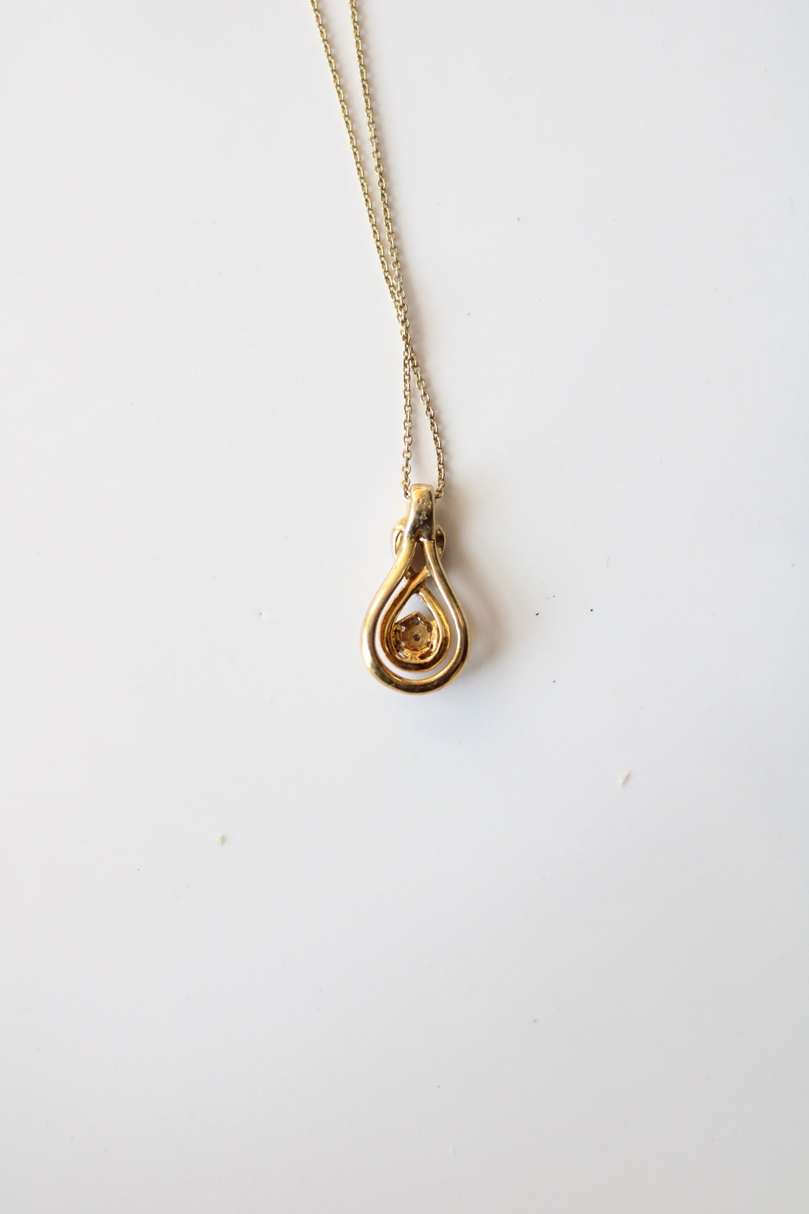 Two-Toned Gold Infinity Pendant Necklace
