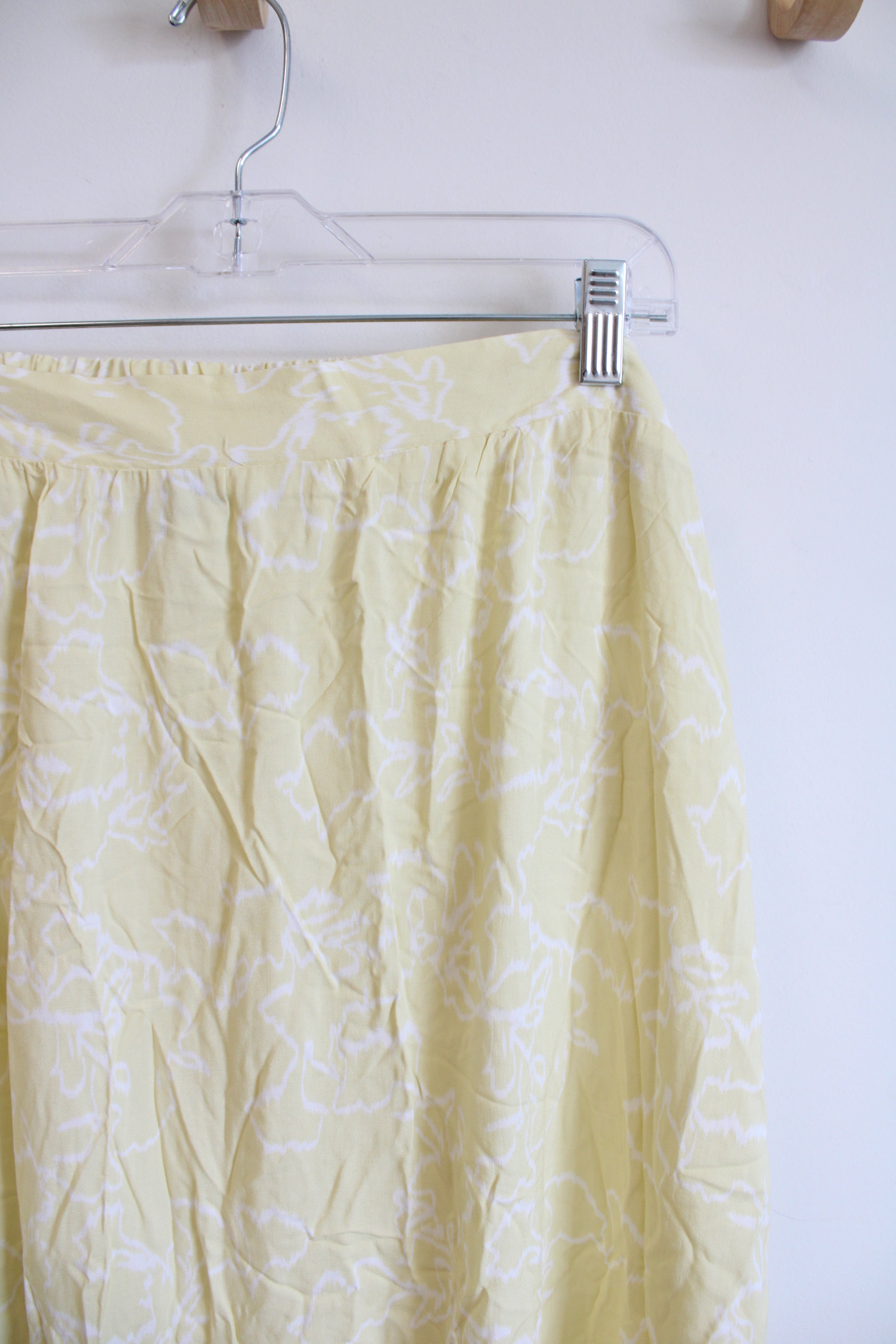 NEW Nine West Yellow & White Floral Midi Skirt | XL