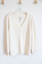 Izod White V-Neck Pullover Sweater | 3XL