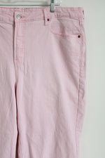 Old Navy Extra High Rise Sky-Hi Wide Leg Pink Jeans | 20