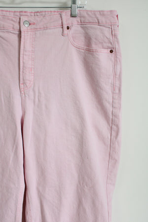 Old Navy Extra High Rise Sky-Hi Wide Leg Pink Jeans | 20