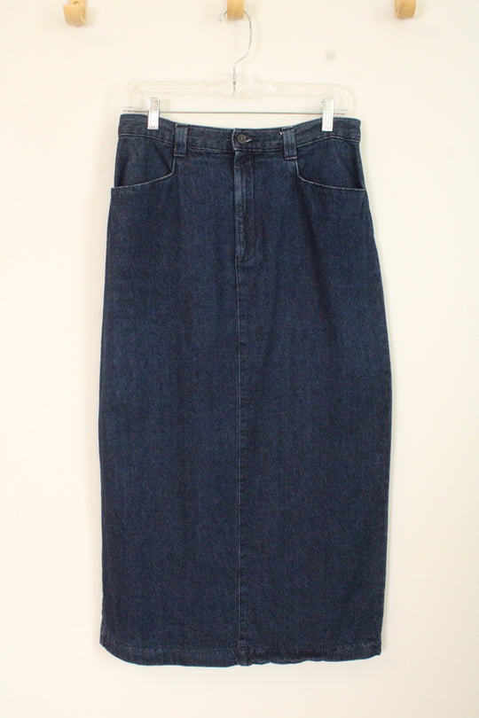 Lee Casuals Dark Wash Denim Maxi Skirt | 10