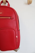 Michael Kors Red Medium Zip Backpack