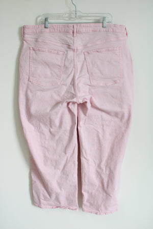Old Navy Extra High Rise Sky-Hi Wide Leg Pink Jeans | 20